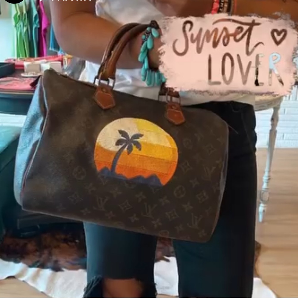 Vintage LV with sunset embroidery 💛